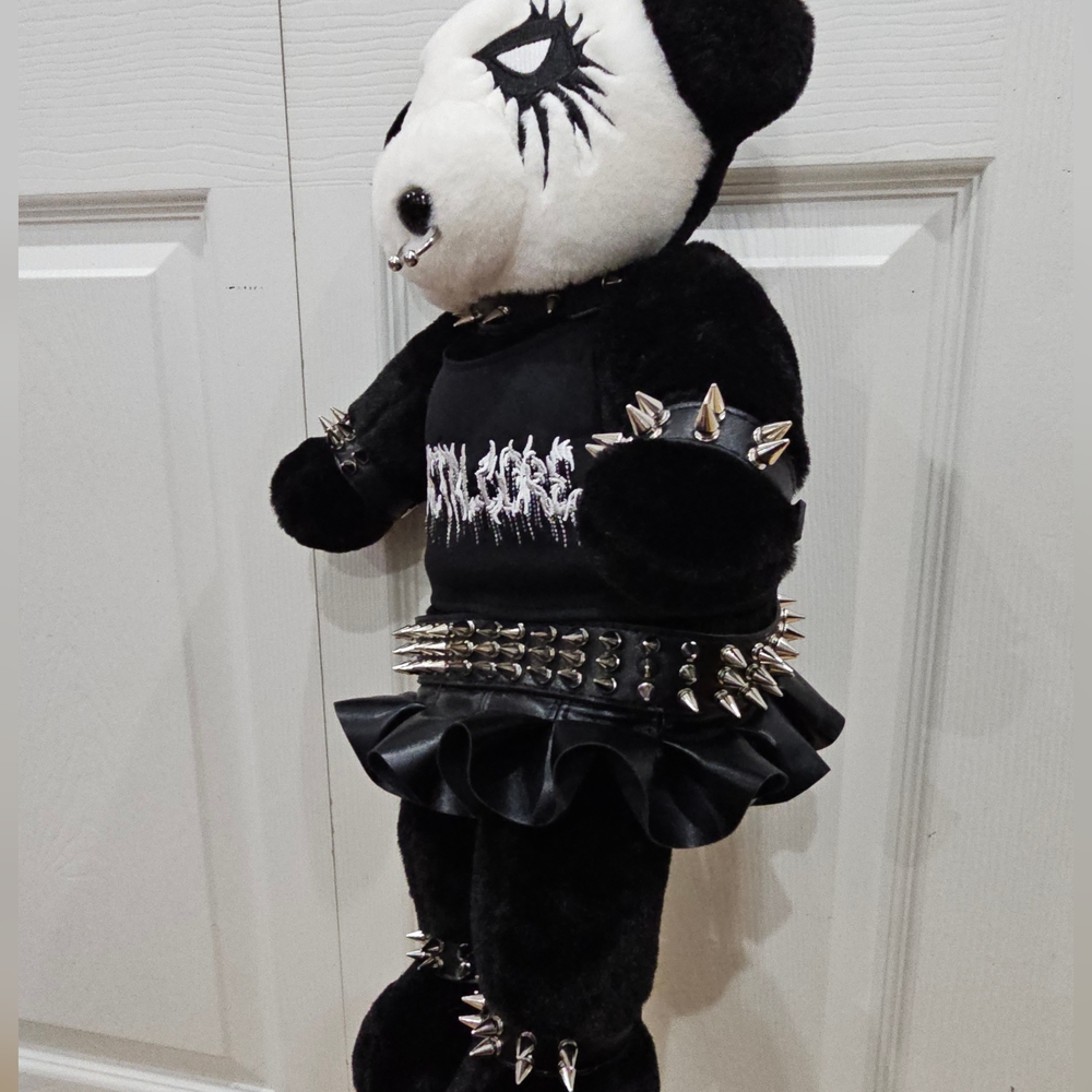 ~SOLD~Goth Dolls Kill Tormented Teddy Metalcore Spiked Bear Backpack Purse Bag - Picture 4 of 9